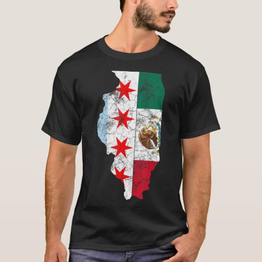 Cinco De Mayo Shirt in Chicago Mexicaanse vlag Vro (Voorkant)
