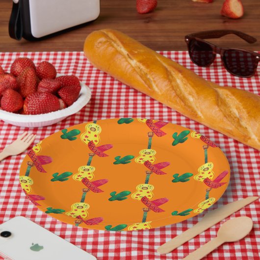 Cinco De Mayo Sinaasappel Papieren Bordje (Picknick)