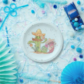 Cinco de Mayo Singing Cactus en Pepper Mariachis Papieren Bordje (Feest)