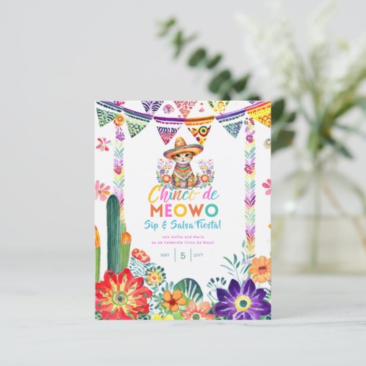 Cinco De Mayo Sipper en Salsa Grappige Kat FIESTA (Staand voorkant)