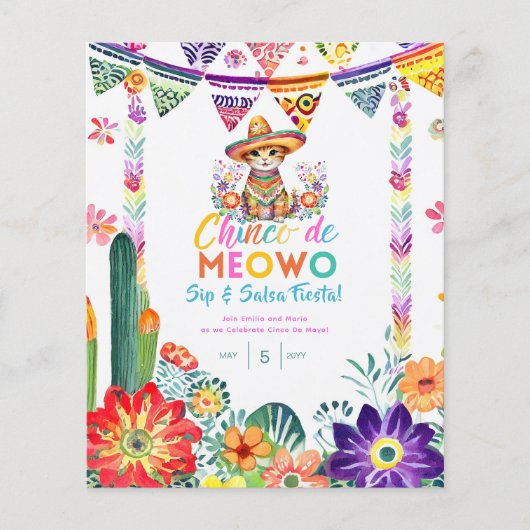 Cinco De Mayo Sipper en Salsa Grappige Kat FIESTA  (Voorkant)