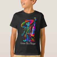 Cinco De Mayo Skelet Kleurrijke Suiker Schedel Teq