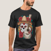 Cinco De Mayo Skull Sombrero T-shirt (Voorkant)