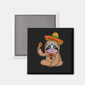 Cinco de Mayo Sloth Halloween Mexicaanse dag van d Magneet (Voorkant / Achterkant)