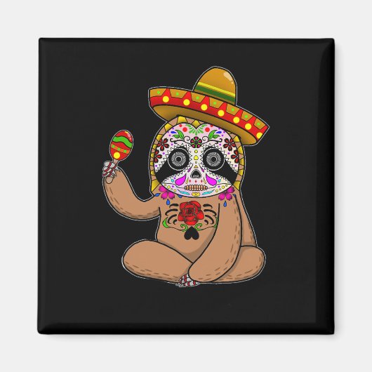 Cinco de Mayo Sloth Halloween Mexicaanse dag van d Magneet (Voorkant)