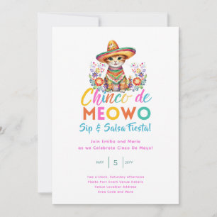 Cinco De Mayo Slurpen en Salsa Grappige Kat FIESTA Kaart