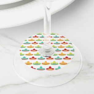 Cinco de Mayo Sombrero Mariachi Mexicaanse Cultuur Wijnglaslabel