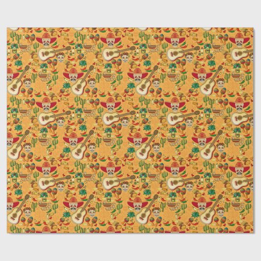 Cinco de Mayo Sombrero Mexican Thleed Cadeaupapier (Vlak)