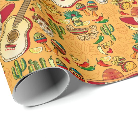 Cinco de Mayo Sombrero Mexican Thleed Cadeaupapier (Rol Hoek)