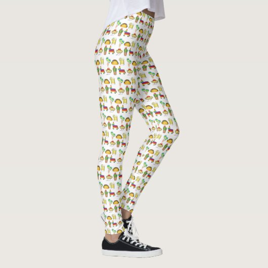 Cinco de Mayo Sombrero Pinata Taco Cactus Fiesta Leggings (Rechts)