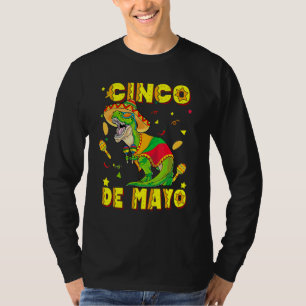 Cinco de Mayo Sombrero Tacosaurus T-Rex Dinosaur L T-shirt