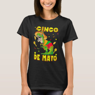 Cinco de Mayo Sombrero Tacosaurus T-Rex Dinosaur L T-shirt