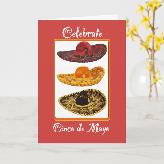 Cinco de Mayo Sombreros Kaart (Gele Bloem)