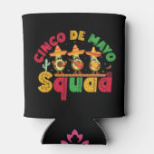 Cinco De Mayo Squad Avocado, Funny Cinco De Mayo Blikjeskoeler (Achterkant)