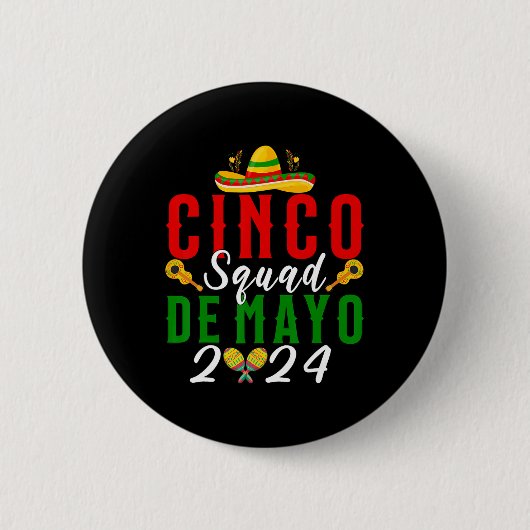 Cinco De Mayo Squad Feest Familie Matching Groep Ronde Button 5,7 Cm (Voorkant)