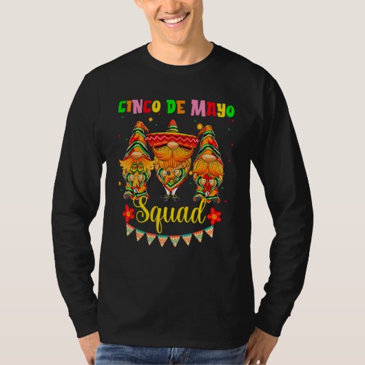 Cinco De Mayo Squad Gnomes Guitar Cucharas Pepper T-shirt (Voorkant)