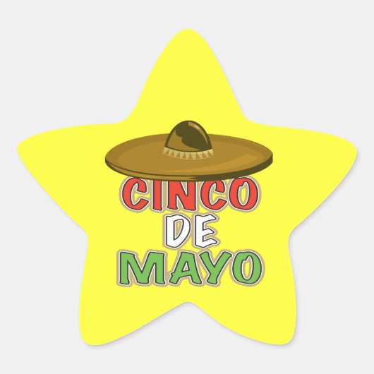 Cinco De Mayo Ster Sticker (Voorkant)