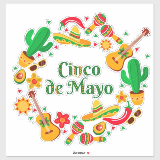 Cinco De Mayo Sticker (Vel)