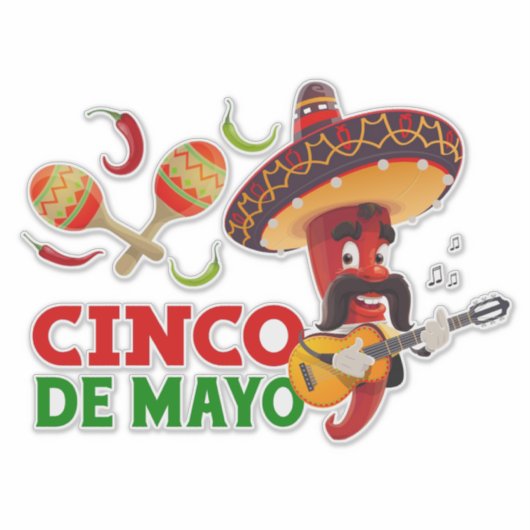 Cinco De Mayo Sticker (Voorkant)