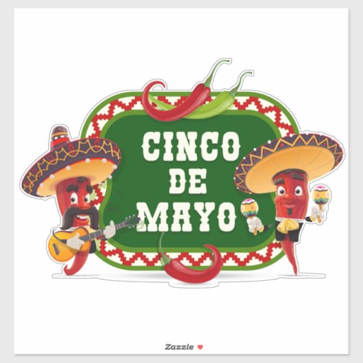 Cinco De Mayo Sticker (Vel)
