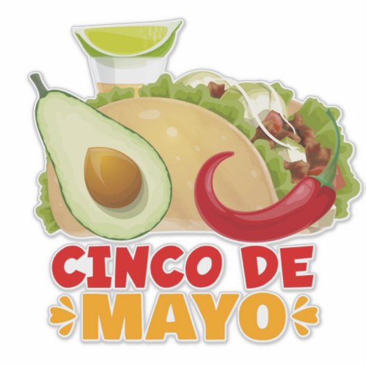 Cinco De Mayo Sticker (Voorkant)