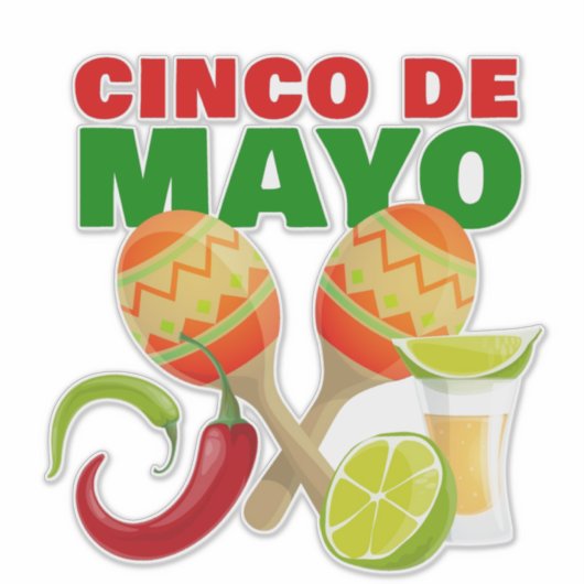 Cinco De Mayo Sticker (Voorkant)
