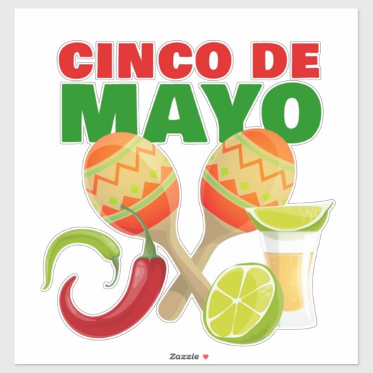 Cinco De Mayo Sticker (Vel)
