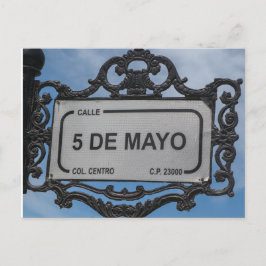Cinco de Mayo | Straatnaambord | La Paz Mexico Briefkaart