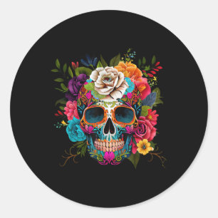 Cinco de Mayo Sugar Skull Day of the Dead Mexican Ronde Sticker