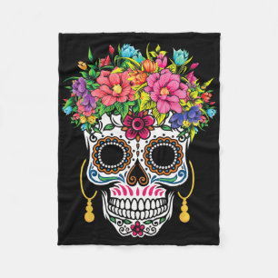 Cinco De Mayo Sugar Skull Dia De Los Muertos Dag O Fleece Deken