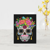 Cinco De Mayo Sugar Skull Dia De Los Muertos Dag O Kaart (Gele Bloem)