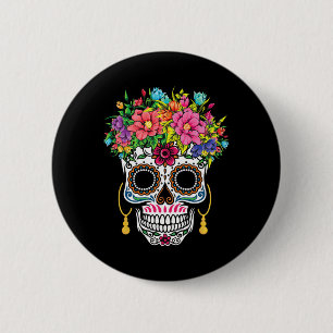 Cinco De Mayo Sugar Skull Dia De Los Muertos Dag O Ronde Button 5,7 Cm