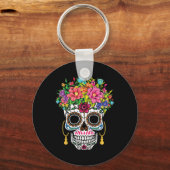 Cinco De Mayo Sugar Skull Dia De Los Muertos Dag O Sleutelhanger (Voorkant)