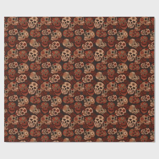 Cinco de Mayo Sugar Skulls Rozen Cadeaupapier (Vlak)