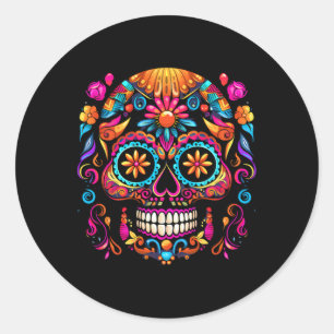 Cinco De Mayo Suiker Schedel Dia De Los Muertos Da Ronde Sticker