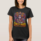 Cinco de Mayo Suiker Schedel Shirt Dames Mexicaans (Voorkant)