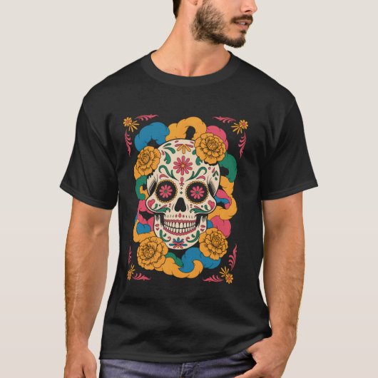 Cinco de Mayo Suiker Schedel T-shirt (Voorkant)