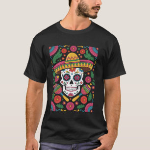 Cinco de Mayo Suiker Schedel T-shirt