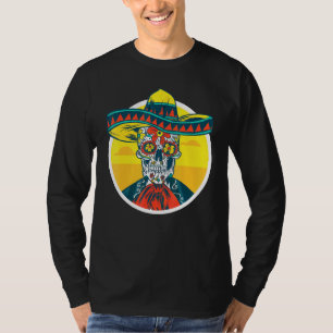 Cinco de Mayo suikerriet skelet met Mexicaanse ske T-shirt