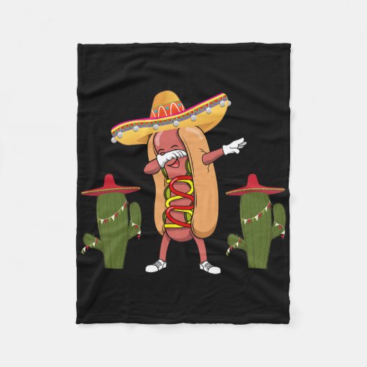 Cinco De Mayo T-shirt Hot Dog Cactus Dansen Fleece Deken (Voorkant)