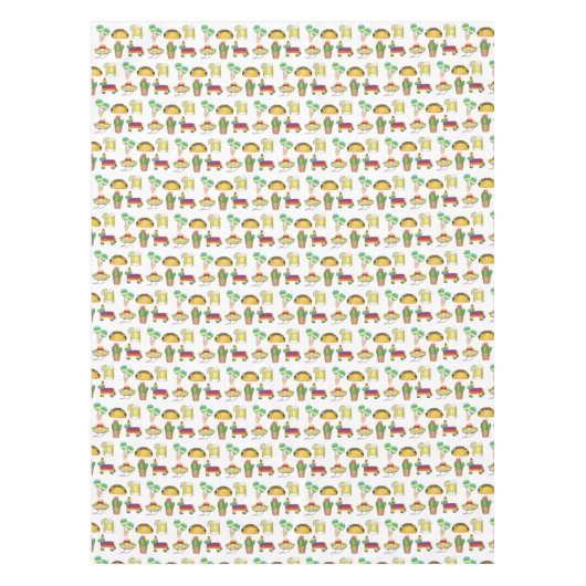 Cinco de Mayo Taco Cactus Pinata Maracas Mexican Tafelkleed (Voorkant)