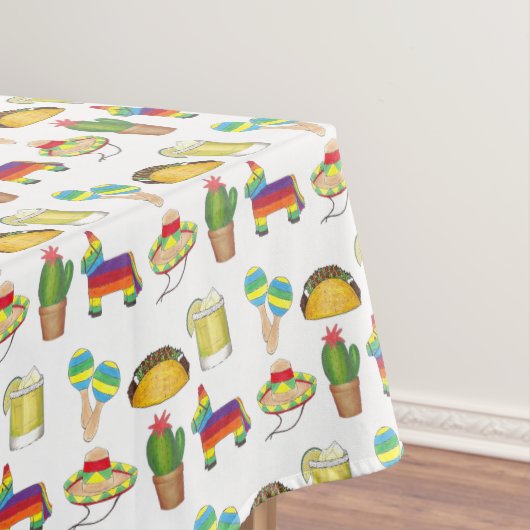 Cinco de Mayo Taco Cactus Pinata Maracas Mexican Tafelkleed (Voorbeeld)