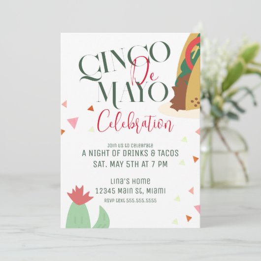 Cinco De Mayo Taco Feestviering Kaart (Staand voorkant)