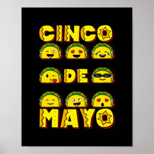 Cinco de Mayo Taco Funny Boys Mannen Mexicaans voe Poster