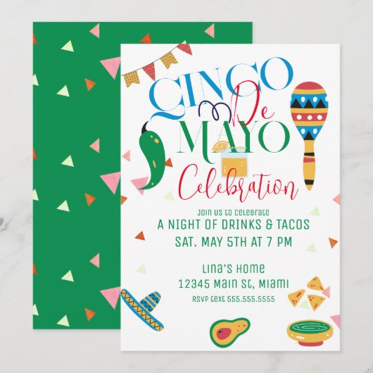 Cinco De Mayo Taco Party Fiesta Celebration Kaart (Voorkant / Achterkant)