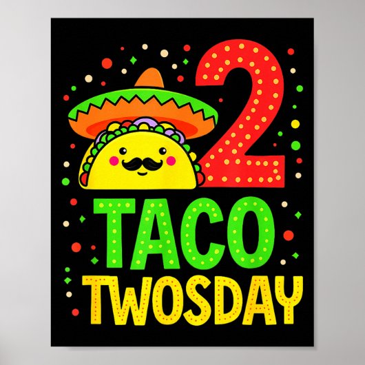 Cinco De Mayo Taco Twosday 2de verjaardagsfeestje Poster (Voorkant)