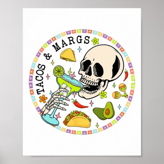 Cinco de Mayo Tacos en Margs Mexicaanse Fiesta Par Poster (Voorkant)