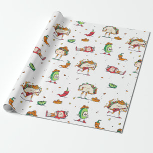 cinco de mayo tacos kawaii mexican cadeaupapier