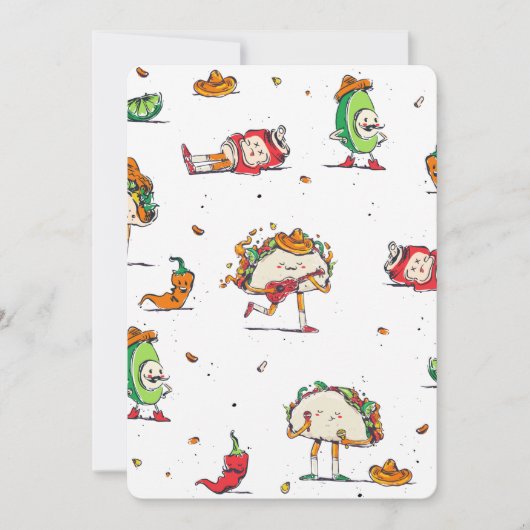 cinco de mayo tacos kawaii mexican kaart (Voorkant)