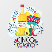 Cinco de Mayo Tequila Mexican Business Raamsticker (Vel)